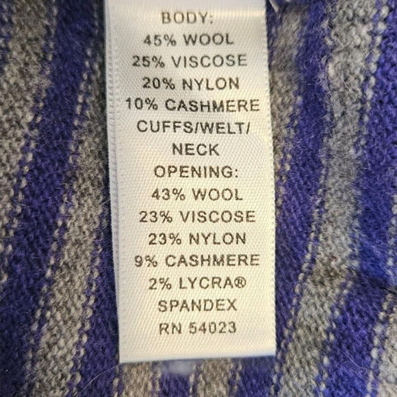 Banana Republic Sweater Stripes Wool Cashmere Purple Grey Women's Medium - Picture 5 of 6